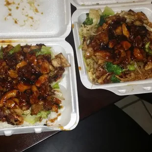 Dynamite chicken bowl and teriyaki chicken bowl