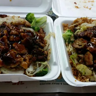 Dynamite chicken and teriyaki