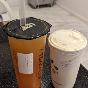 two drinks on a counter