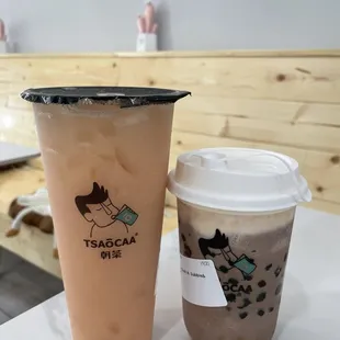 Lychee Yakult + Ice Ovaltine Slush W. Bubble&amp; Milk Foamoval