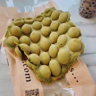 Matcha Hong Kong style waffle