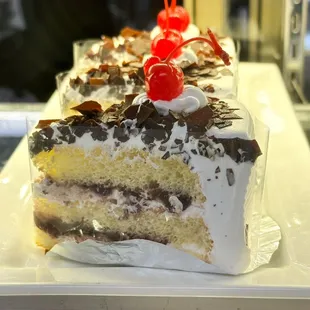 a slice of cake on a plate