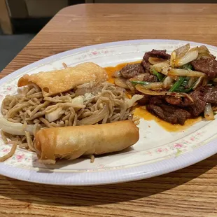 Mongolian Beef Lunch Special with Chow mien