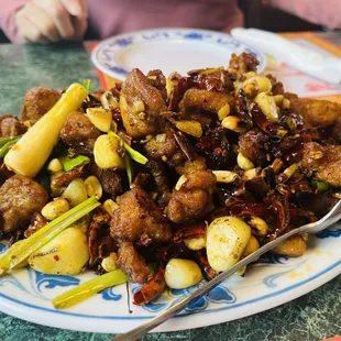 KongPao chicken, Mayo Tofu and Chinese cabbage