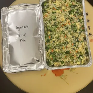 Large tray of veg fried rice $120