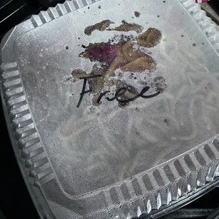 Barbecue pork chow mein we got free.