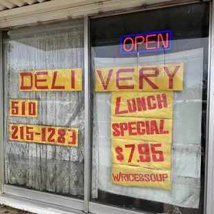 Deli 510-215-1283 / Very Lunch Special $7.95 w rice &amp; soup