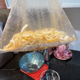 Joke!!! 2 pounds of wings supposedly !Instead of pound of wings with pound of onions! TOTAL JOKE!