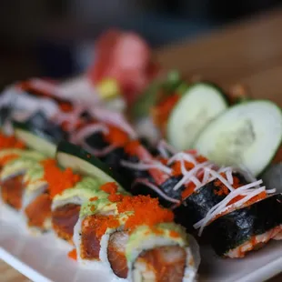 a plate of sushi