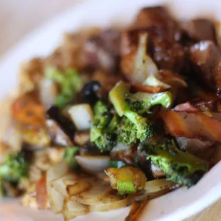 a close up of a plate of food