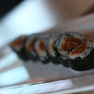 closeup of sushi