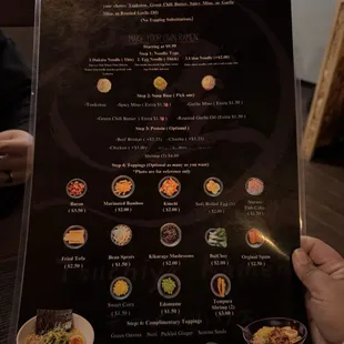 Ramen menu