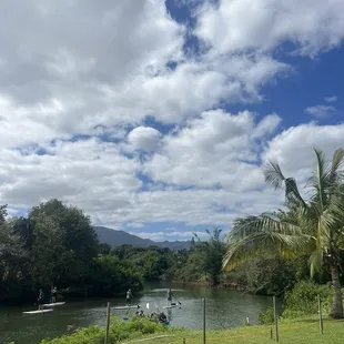 You can even paddle board off the river here!