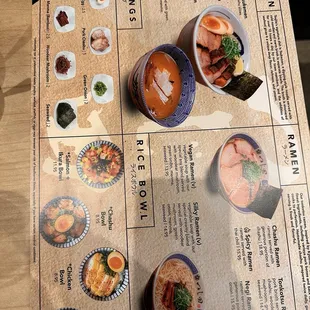the menu