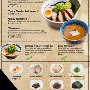 New menu (as of 05/09/24)