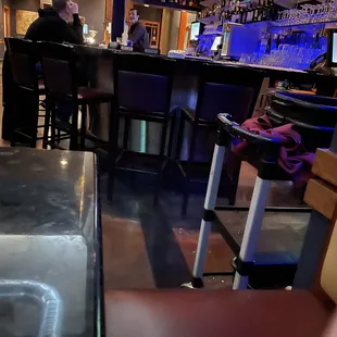 Right in front blocking our both while we ate smelled horrible