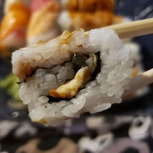 Inside of the eel roll