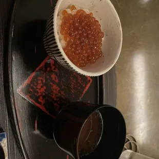 This is literally just rice with caviar and a clear broth. It felt very unnecessary and bland.