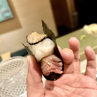 Complimentary piece Wagyu scallop truffle before 1/12/2025