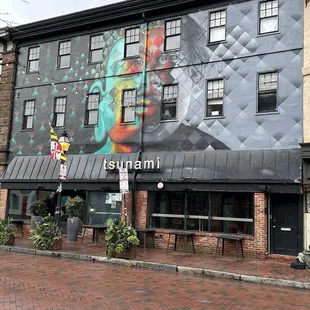 a mural on the side of a building