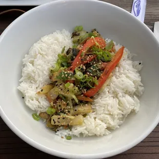 Green curry kapow bowl with veggies