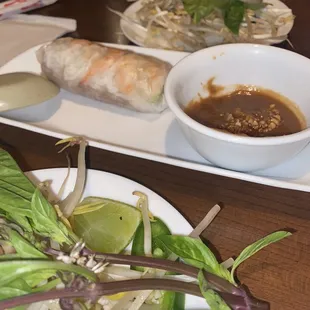 Shrimp and pork spring roll.