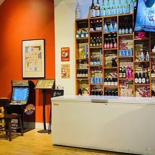 Inside bar area and small game machine for kids