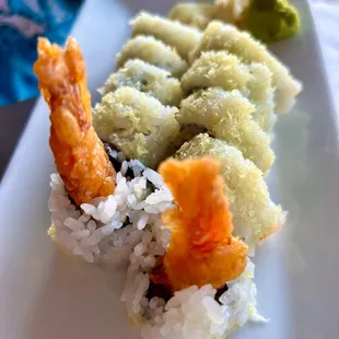 a plate of sushi
