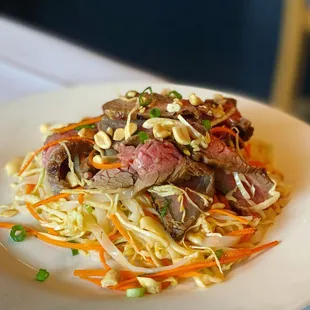a plate of asian food