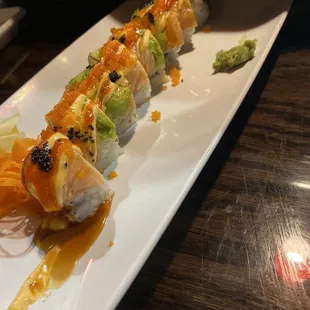 a closeup of the sushi