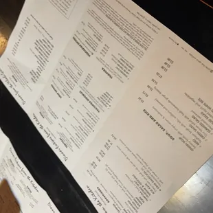 menu