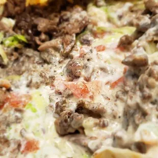 Inside the steak burrito