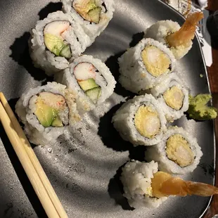 California roll &amp; fried shrimp roll