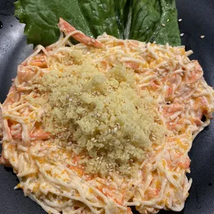 Crab Salad- cucumber under lettuce