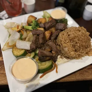Hibachi steak and scallop