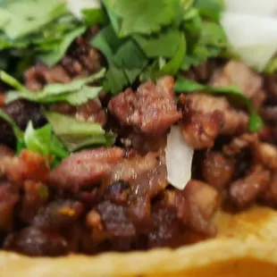 Tasty diced skirt steak