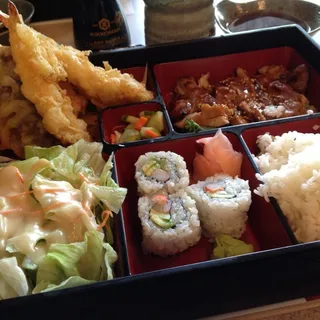 A. Chicken Teriyaki, Tempura and 3 Piece California Roll Lunch