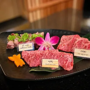 a variety of meats on a plate
