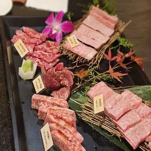 a variety of meats