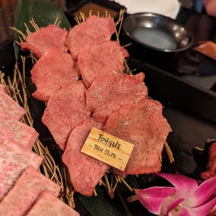 Tsuruichi platter - thinned sliced beef tongue