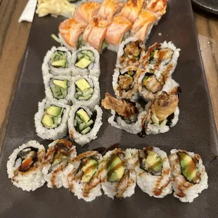 Eel Avocado Roll Cucumber Avocado Roll  *Seared Salmon California Roll