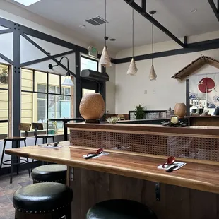 interior, sushi and sashimi