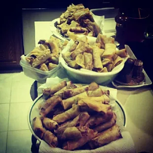 Made some egg rolls using the wraps from Truong Thanh too.
