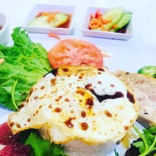 a plate of food on a table