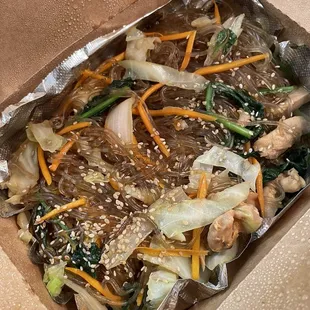 Chicken jap chae noodles