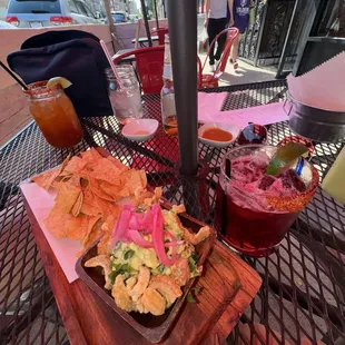 Guacamole and Chips Tray