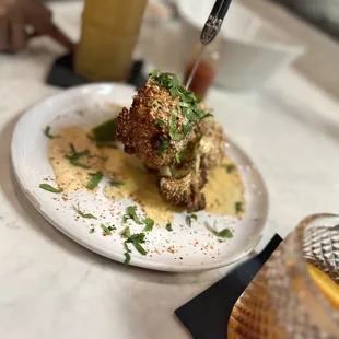 Long Island, cauliflower appetizer, old fashioned