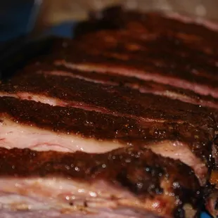 a close up of a piece of meat