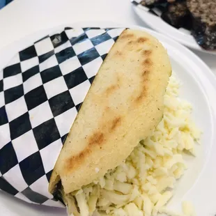Venezuelan arepa with chicken
