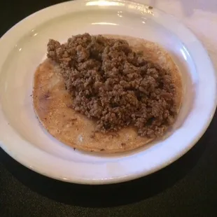 My sad flavorless ground beef taco beware this is what you get